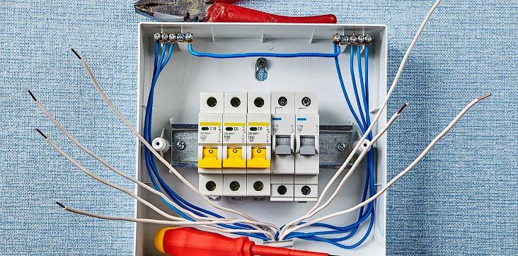 Circuit breaker installation in home or business.