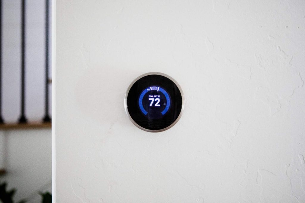 Smart thermostat installed by an electrician in New York
